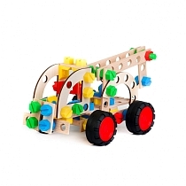 Картинка Alexander деревянный конструктор "Тягач погрузчик 3x1 - Джуниор" от магазина gnom.land