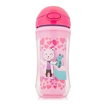 Картинка Dr.Brown's Чашка-термос с трубочкой, розовая, 300 мл от магазина gnom.land