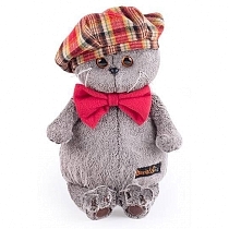 Картинка BUDI BASA Мягкая игрушка Ks25-132 Басик в красном клетчатом берете, 25 см от магазина gnom.land