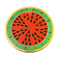 Картинка WoodlandToys Рамка-вкладыш Обучение счету "Арбуз" от магазина gnom.land