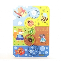 Картинка WoodlandToys Конструктор - головоломка "Шестеренки" Кто где живёт? от магазина gnom.land