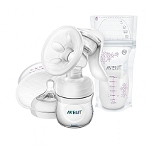 Картинка Молокоотсос ручной Philips Avent Comfort, с пакетами для грудного молока от магазина gnom.land
