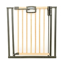 Картинка Geuther Ворота безопасности Easylock Wood 80,5-88,5х81,5, натуральный/серебро от магазина gnom.land