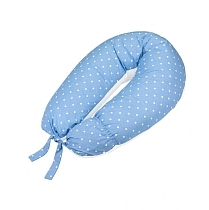 Картинка Roxy-kids Подушка для беременных и кормящих Премиум, синяя в белый горох от магазина gnom.land