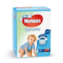 Картинка Huggies Подгузники-трусики для мальчиков 4 (9-14кг), 17 шт. от магазина gnom.land