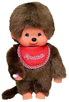 Картинка Monchhichi "Мальчик в красном слюнявчике - 20 см" от магазина gnom.land