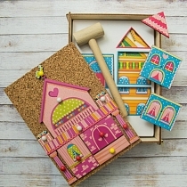 Картинка WoodlandToys Конструктор "Веселые гвоздики" Домики от магазина gnom.land