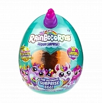 Картинка ZURU Игрушка плюш-сюрприз RainBocoRns в яйце S2 (B), Фиолетово-розовый рог, оранжевое сердце от магазина gnom.land