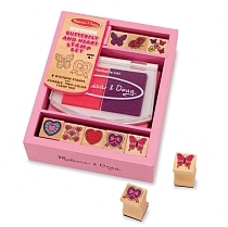 Картинка Melissa & Doug Набор печатей "Бабочки и сердечки" от магазина gnom.land