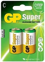 Картинка Батарейки Алкалиновые "GP Super - LR14 | типоразмер C" 2 шт от магазина gnom.land