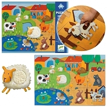 Картинка DJECO Пазл-гигант тактильный "Ферма" от магазина gnom.land