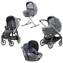 Картинка Коляска Inglesina Aptica System Quattro 4 в 1 на шасси Aptica Blue Navy, Niagara Blue от магазина gnom.land