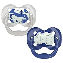 Картинка Dr.Brown's Пустышка силиконовая Advantage, ночная, 0-6 месяцев, для мальчиков, 2 шт. от магазина gnom.land