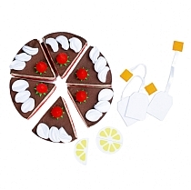 Картинка FoodBoxToys Игровой набор продуктов из фетра "Ягодный Пирог" от магазина gnom.land