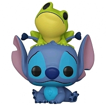 Картинка Funko POP Фигурка Disney "Stitch with Frog" (Exc), Стич 1986 из мультфильма "Лило и Стич", 9.5 см от магазина gnom.land