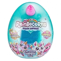 Картинка ZURU Игрушка плюш-сюрприз RainBocoRns в яйце S2 (А), Фиолетово-розовый рог, голубое сердце от магазина gnom.land