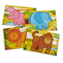 Картинка ANDREU Toys Пазлы-Головоломки "Диорама Джунглей", 4 шт. от магазина gnom.land