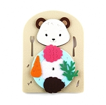 Картинка Фетров Развивающая игра "Кто что ест. Лесные животные" от магазина gnom.land