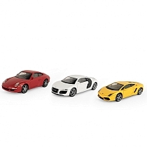 Картинка WELLY Набор машинок металлических 1:43 Lamborghini Gallardo LP560-4, Porsche 911 Carrera S и Audi R8 Coupe, 3 шт. от магазина gnom.land