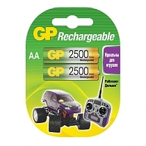Картинка Набор аккумуляторов "GP Batteries", NiMh, 2500 mAh, тип АА, 2 шт от магазина gnom.land