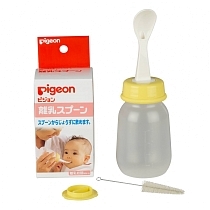 Картинка Pigeon Бутылочка с ложечкой для кормления, 120 мл, 4+ мес. от магазина gnom.land