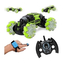 Картинка Fanrong Радиоуправляемая машина-перевертыш Hyper Skidding 1:16 2.4GHz с управлением жестами, зеленая от магазина gnom.land
