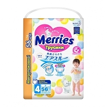 Картинка Merries Подгузники-трусики L (9-14 кг), 56 шт. от магазина gnom.land