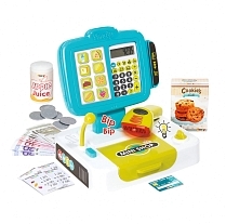 Картинка Smoby Детская электронная касса с весами, синяя от магазина gnom.land