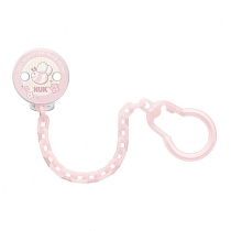 Картинка NUK Клипса для пустышки с цепочкой BABY ROSE, розовая пчелка от магазина gnom.land