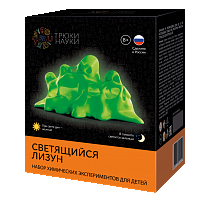 Картинка Набор для опытов ТРЮКИ НАУКИ Z103 Светящийся лизун (желтый/зеленый) от магазина gnom.land