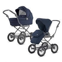 Картинка Коляска Inglesina Sofia System Duo 2 в 1 на шасси Ergo Bike, Imperial Blue от магазина gnom.land