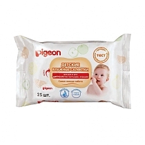 Картинка Pigeon Салфетки влажные для рук и рта детские, 25 шт от магазина gnom.land