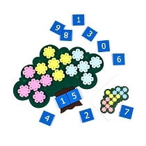 Картинка Фетров Развивающая игра "Дерево с цветочками" от магазина gnom.land