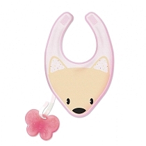 Картинка Chicco Нагрудник с прорезывателем Fresh 3-в-1, арт. 00002582100000, 4 мес+, розовый от магазина gnom.land