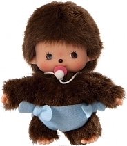 Картинка Monchhichi мягкая игрушка "Мальчик в подгузнике. Bebichhichi", 15 см от магазина gnom.land