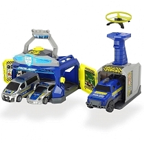 Картинка Dickie Toys набор "Полицейская станция и 3 машинки" свет, звук, 3717004 от магазина gnom.land