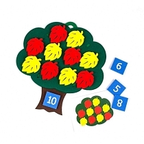 Картинка Фетров Развивающая игра "Дерево с листьями" от магазина gnom.land