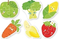 Картинка Dodo Набор пазлов для малышей 6 в 1 "Фрукты и овощи" от магазина gnom.land