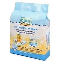 Картинка Babyline DB021/N Детские одноразовые пеленки с гелевым абсорбентом 45x60 см, 10 шт. от магазина gnom.land