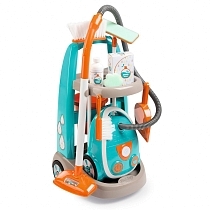 Картинка Smoby Детская тележка для уборки с пылесосом, звук от магазина gnom.land
