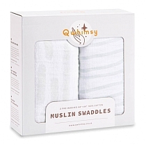 Картинка Qwhimsy Набор муслиновых пеленок "Монохромная", 2 штуки, QSB002 от магазина gnom.land
