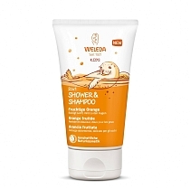 Картинка Weleda Шампунь-гель детский для волос и тела Апельсин, 150мл от магазина gnom.land
