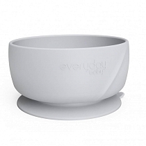 Картинка Everyday Baby Детская силиконовая глубокая тарелка на присоске, серая от магазина gnom.land