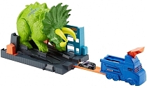 Картинка Hot Wheels "Разгневанный трицератопс" - игровой трек с машинкой от магазина gnom.land